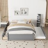 ALEXOUN Solid Wood Full Size Platform Bed with Twin Size Trundle and Two Storage Drawers, Full Size Storage Platform Bed with Trundle - 4 of 4
