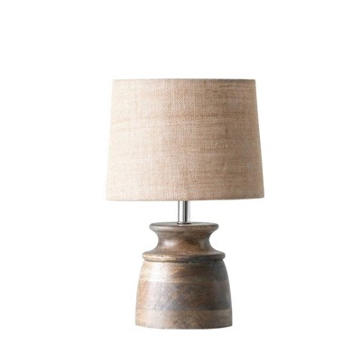 Small Wood Table Lamp with Jute Shade - 3R Studios