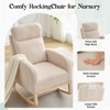 Rocking Chair Nursery,Glider Chair Nursery Chair with High Back and Side Pocket,Rocking Accent Armchair with Rubber Wood Legs for Bedroom/Nursery - 3 of 4
