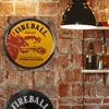 15" x 15" Fireball Whiskey Dome Metal Sign Yellow/Red - American Art Decor: Home Bar Wall Decor, Man Cave Accessory - 2 of 4