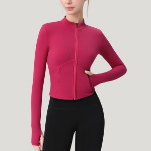 Anna-Kaci Active Women's Long Sleeve Full Zip Athletic Jacket with Thumbholes and Fitted Silhouette - 1 of 4