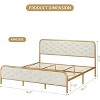 King Size Bed Frame with Premium Velvet Headboard & Footboard, Diamond Tufted Design, Heavy Duty Metal Frame, Solid Wood Slats, Noise-Free - 2 of 4