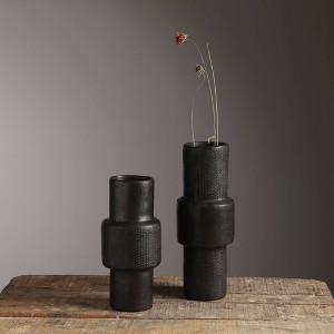 Moda Furnishings Black handmade ceramic vase - 1 of 4