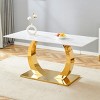 Indoor Rectangular Sintered Stone Dining Table,Dining Table With Rock Slab Tabletop And Stainless Steel Metal Table Legs-Cuddlewood - 2 of 4