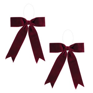 Burgandy Red Holiday Bow (Set of 2) - 1 of 3