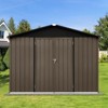 Gulches Metal garden sheds 10ft¡Á8ft outdoor storage sheds for Garbage Cans, Garden Accessories, Backyard, and Patio Use, Vanilla, Brown + Black - 4 of 4