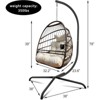 BEAFUP Swing Egg Chair with Stand, Wicker Rattan Patio Folding Basket Chair with C Type Bracket , with Cushion and Pillow - 3 of 4