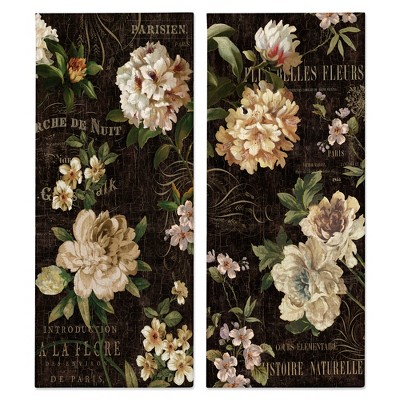 Stupell Industries Vintage French Typography Flowers, 10" x 24"