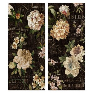 Stupell Industries Vintage French Typography Flowers, 10" x 24" - 1 of 4