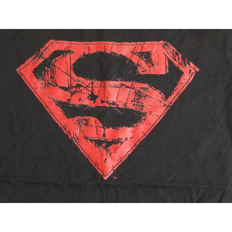 DC Comic Book Superman Red Logo Mens Black Graphic Tee, 2 of 4