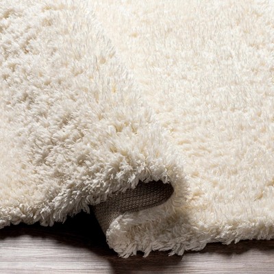 Siari Cream Plush Shag Rectangle Rug 3'11" x 5'7"