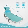Ostrich Ladies Comfort Lounger with Chest Support, Foldable and Portable Reclining Outdoor Patio Beach Lawn Camping Pool Tanning Chair, Aqua - 2 of 4