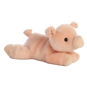 Aurora Mini Flopsie 8" Percy Pig Pink Stuffed Animal - 1 of 4