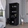 Gulches Bar Cabinet with Glassware Rack, 5 Bottle Racks, 3 Shelves and Two Door Cabinet Sturdy Manufactured Wood, Assembly Required - 2 of 4