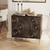 JIONJOY 3-Drawer Black & Gold Nightstand with Wood Grain Detail for Bedroom Decor - 4 of 4