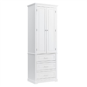 XINGHANZHENXUAN Tall 3-Drawer Storage Cabinet for Bathroom & Office, Adjustable Shelf & Anti-Tip Kit, Water-Proof Painted Finish - 1 of 4