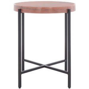 Azula Stone Top Accent Table - ACC3706A - Burnt Orange/Black - Safavieh - 1 of 4