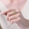 Modern Gold Plated Geometrical Ring with Dazzling Clear Cubic Zirconia for a Contemporary and Sophisticated Style Statement - 2 of 3