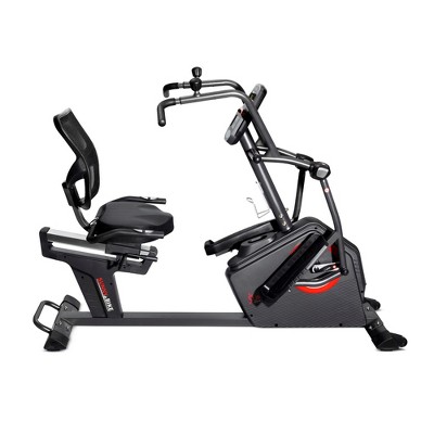 Recumbent elliptical store with moving arms