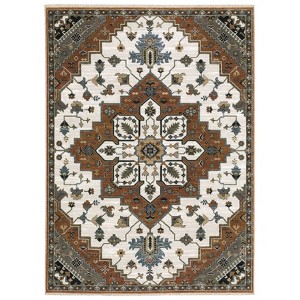Captiv8e Designs Kennedy Traditional Star Medallion Rust/Ivory Rug - 1 of 4