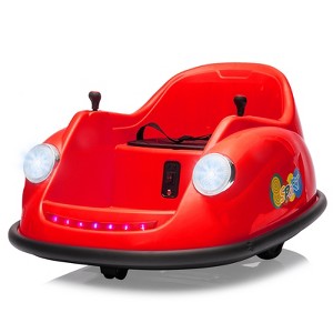 12V Kids Bumper Car w/Remote, 2-Speed Electric Ride On Toy, 360° Spin, Music, LED Lights, Safety Belt - 1 of 4