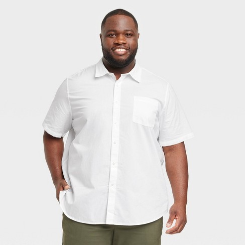 Men's Big & Tall Short Sleeve Button-Down Shirt - Goodfellow & Co™ White  5XLT