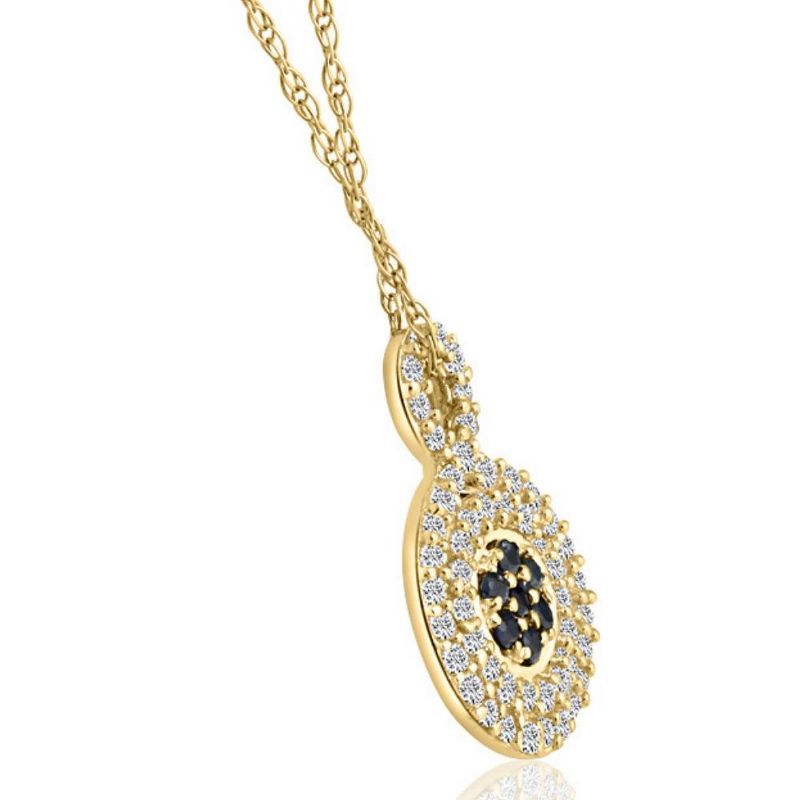 Pompeii3 1/4Ct Sapphire & Natural Diamond Pendant Necklace in White or Yellow Gold 1/2", 2 of 5
