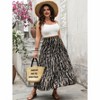 Plus Size Skirts Floral Full Length High Waist Tiered Skirts Flowy Maxi Skirts for Plus Size Women Random Print Dress - 4 of 4