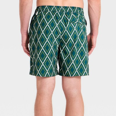 Goodfellow & Co Men's 7" Vacation Collection Diamond Print Swim Trunks - Goodfellow & Co™ Teal Blue L — фото 2