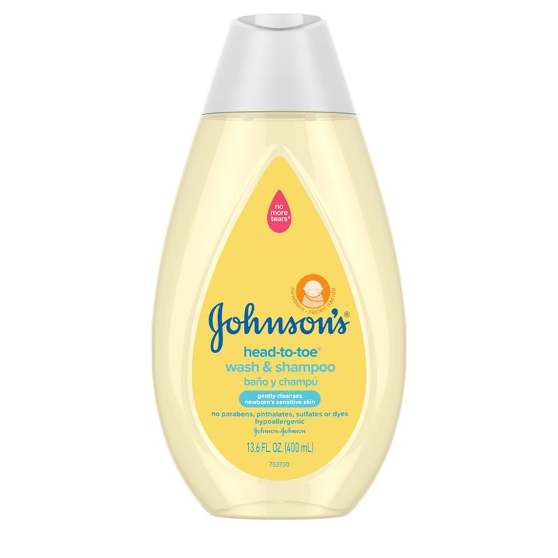 Johnson&#39;s Head-To-Toe Gentle Baby Body Wash &#38; Shampoo For Sensitive Skin - 13.6 fl oz, 1 of 8