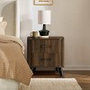LuxenHome Dark Oak Manufactured Wood 2-Drawer 19.6-Inch Tall End Table and Nightstand Brown - 4 of 4
