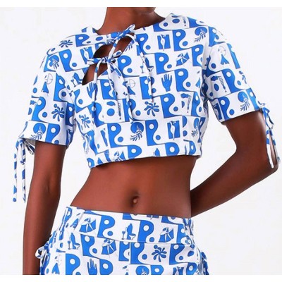 Women's Cropped Bows Top - Bela Brand