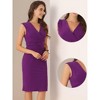 INSPIRE CHIC Women's Sleeveless V Neck Business Office Belt Pencil Dresses - 2 of 4