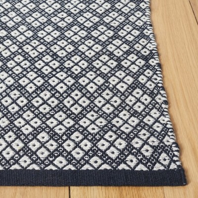 Black and White Handwoven Wool Kilim Area Rug, 6' x 9'