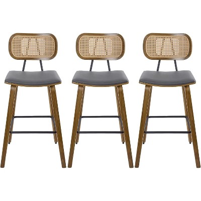 Bekrvio 26'' Counter Height Bar Stools, PU Leather Upholstered