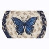 Earth Rugs Blue Swallowtail Butterfly Jute Coaster – 5"x5" Round Eco-Friendly Braided Natural Mat - 3 of 3
