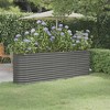 vidaXL Garden Raised Bed Gray Powder-Coated Steel Large Durable - 88.2" x 15.7" x 26.8" - Gray - 2 of 4