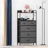 47.2" Vertical Fabric Dresser w/200LB Capacity - 5 Drawers + Shelves & Anti-Tip Kit, Slim 11.8" Depth for Bedroom/Closet - 4 of 4