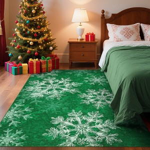Christmas Washable Rug Area Rugs for Living Room Snowflake Non Slip Throw Rugs Modern Large Rugs for Bedroom Low Pile Soft Non Shedding Carpet - 1 of 4