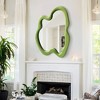 Beautyolove 20 in. W x 28 in. H Irregular Green Flannelette Framed Wall Mirror Asymmetrical Decorative Wall Mirror - 4 of 4