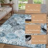 Vintage Area Rugs Washable Floral print Floor Cover, Non-Slip Oriental Accent Carpet, Foldable Low Pile Indoor Mat for Kitchen, Bedroom, Living Room - 2 of 4