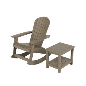 WestinTrends 2-Piece Outdoor Patio Adirondack Rocking Chair with Side Table Set - 1 of 4