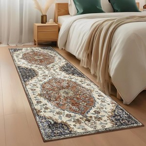 Hallway Runner Rug, Machine Washable Foldable Carpet, Low Pile Plush Polyester Area Rug for Kitchen, Bathroom, Bedroom & Living Room - 1 of 4