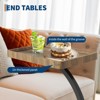 End Table with Rolling Wheels, C Shaped Side Table for Couch, TV Tray with 2-Layer Storage Shelves for Living Room, Bedroom - 3 of 4