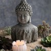 Slickblue Standing Buddha Figurine, Cement Decorative Statue, Indoor/Outdoor Accent, Natural Finish, 5.75"x4"x10.5" - 2 of 3