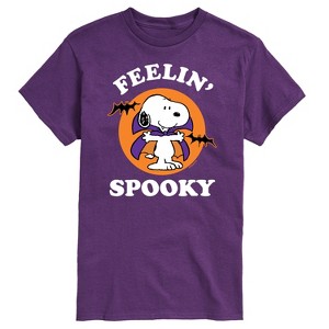Men's Peanuts Feelin Spooky Short Sleeve Graphic T-Shirt - Purple - Small - 1 of 4