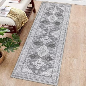 Vintage Distressed Rug Washable Area Rugs for Living Room Non-Slip Low Pile Carpet - 1 of 4