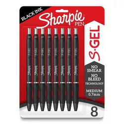 Sharpie S-Gel 8pk Gel Pens 0.7mm Medium Tip Black