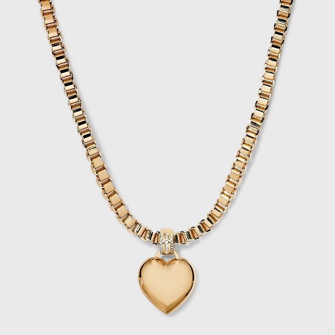 14K Gold Heart Charm / Real Gold Heart Pendant / Puffy Heart Charm, Valentine's Gift for Her