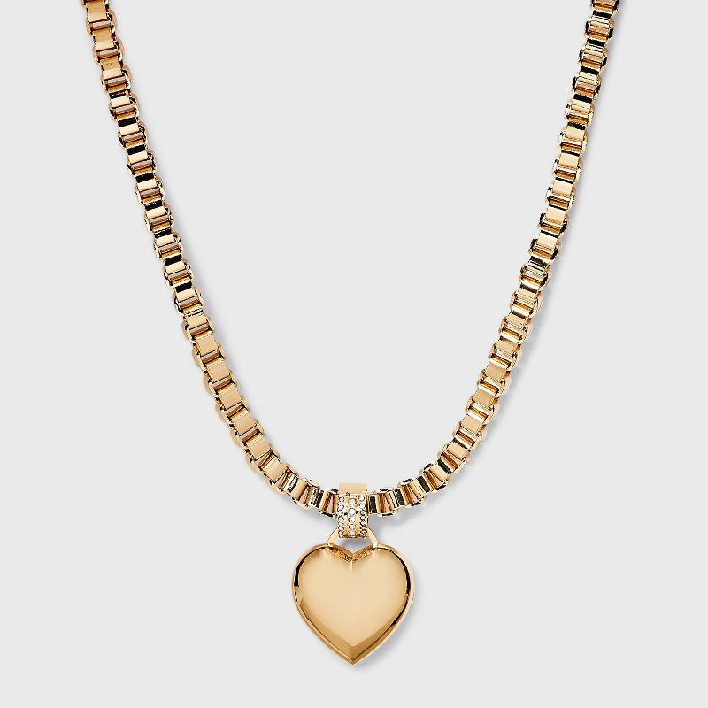 SUGARFIX by BaubleBar Puffy Heart Pendant Necklace - Gold, 1 of 5